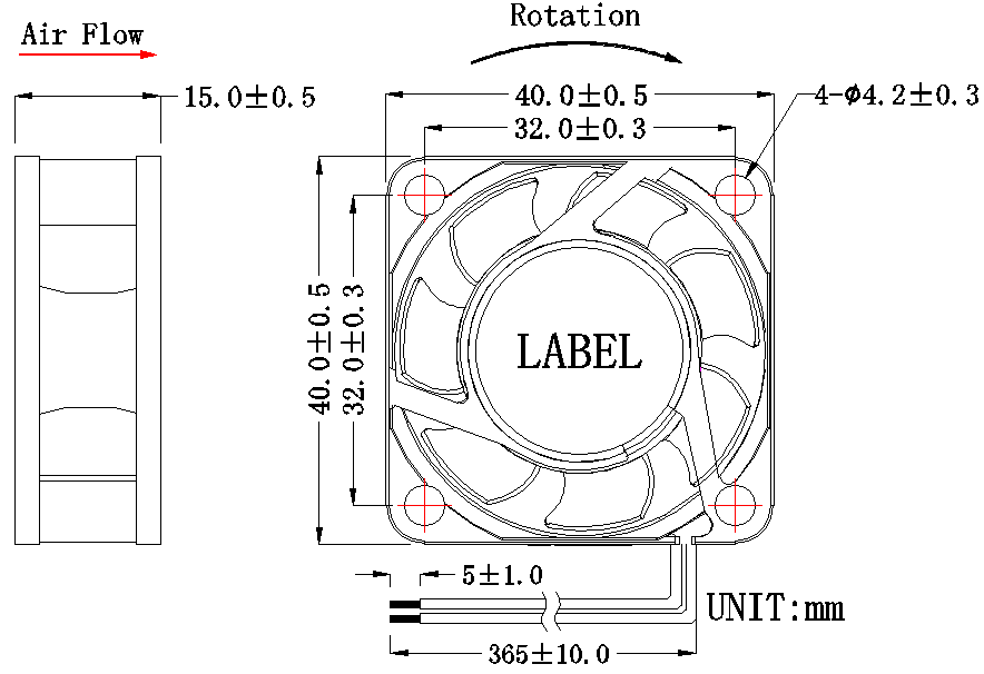 4015散热风扇尺寸 4015散热风扇尺寸
