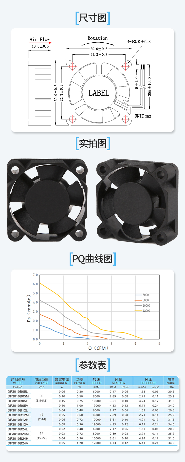 3010直流散热风扇 3010直流散热风扇